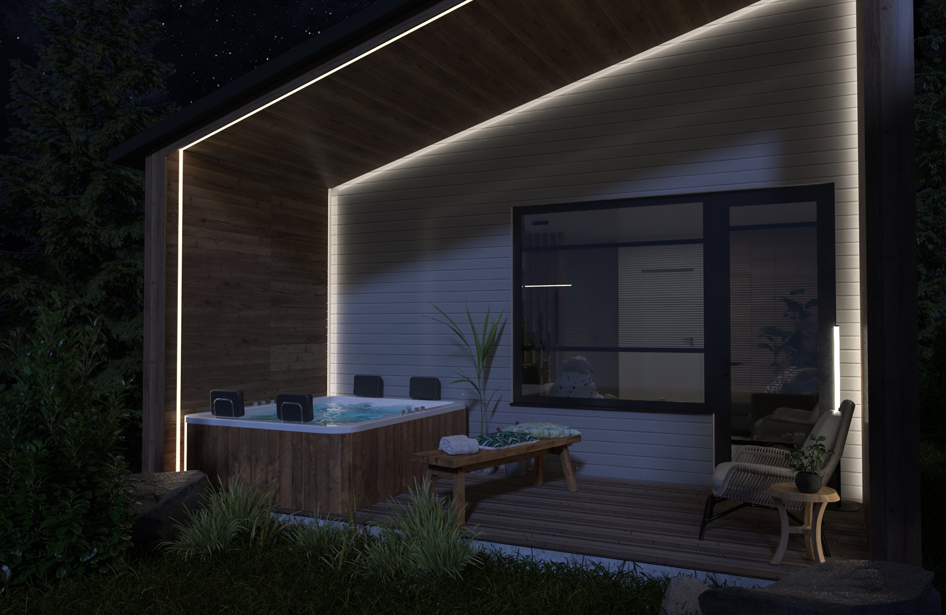 Mountain chalet with jacuzzi terrace at Nivalis Resort & SPA in Cluj County