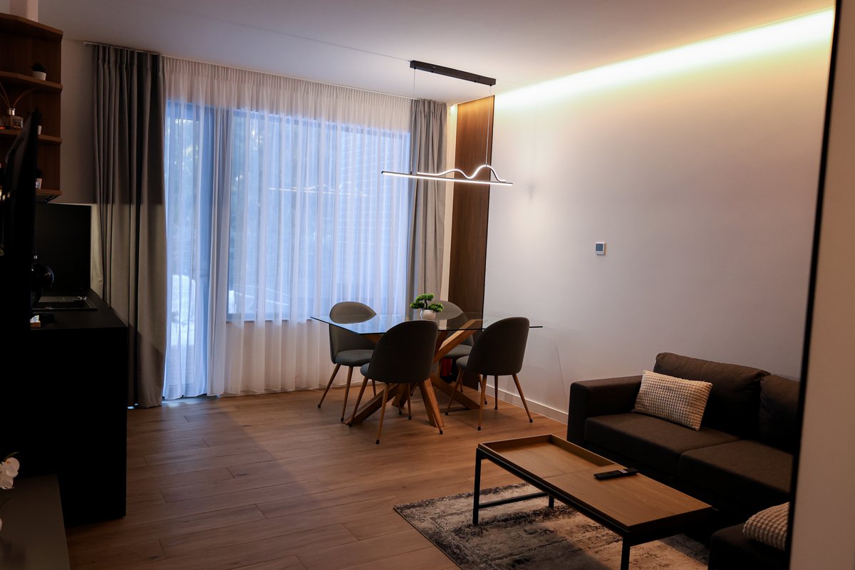 Cozy living room in winter at Nivalis Resort in Apuseni